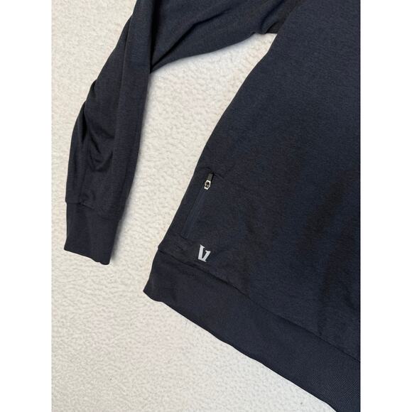 Vuori Men's Ponto Performance Crew Long Sleeve Shirt Navy Heather Small - Picture 4 of 4